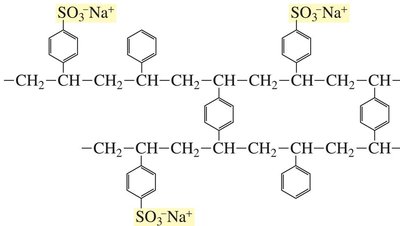 Structure of a typical ion-exchange resin