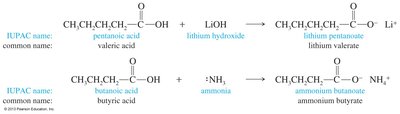 Examples of carboxylic acid salt formation