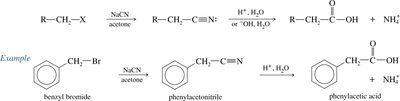 Hydrolysis of nitriles to carboxylic acids