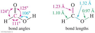 Bond angles and bond lengths in carboxylic acids