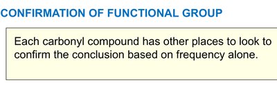 Confirmation of functional group by IR