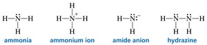 Nitrogen forms 3 bonds and has 1 lone pair
