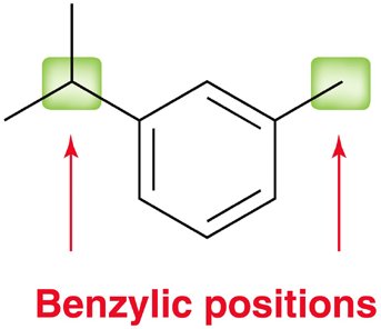 Benzylic positions on a benzene ring