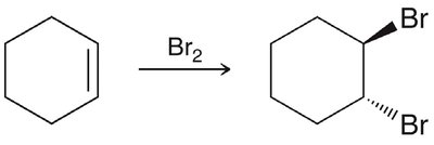 Alkene addition reaction with Br2