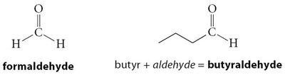formaldehyde and butyraldehyde structures