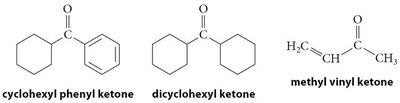cyclohexyl phenyl ketone, dicyclohexyl ketone, methyl vinyl ketone