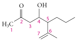 4-hydroxy-6-methyl-5-propyl-6-hepten-2-one nomenclature explanation