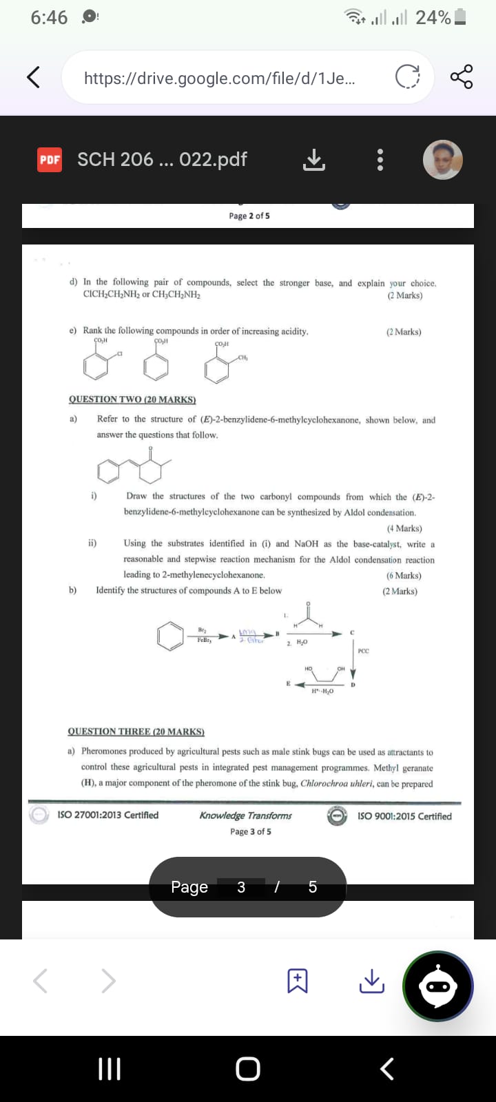 Three aromatic carboxylic acids with different substituents
