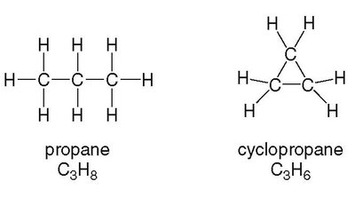 Propane and cyclopropane structures