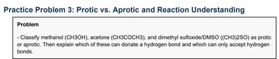 Protic vs. aprotic and hydrogen bonding problem