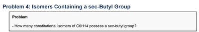 Isomers containing sec-butyl group problem