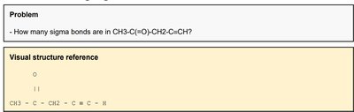 Sigma bonds in CH3-C(=O)-CH2-C≡CH