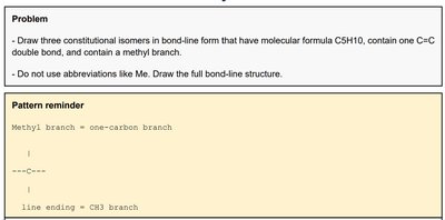Constitutional isomers with C=C and methyl branch