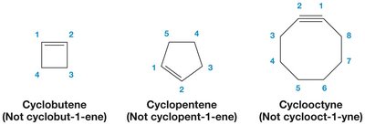 Cycloalkenes and cycloalkynes