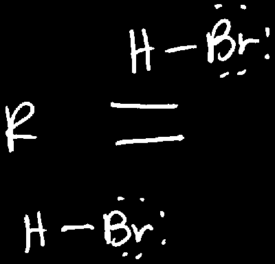H and Br are trans to each other in certain addition reactions