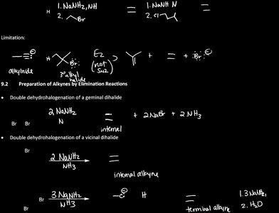 Preparation of alkynes by elimination reactions from dihalides