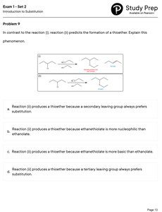 Substitution vs elimination and thioether formation