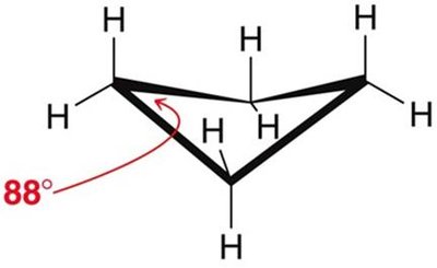 Bond angle in cyclobutane