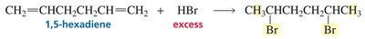 Addition of excess HBr to 1,5-hexadiene