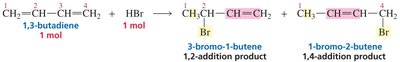 Addition of HBr to 1,3-butadiene
