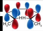 Molecular orbitals showing conrotatory motion in electrocyclic ring closure