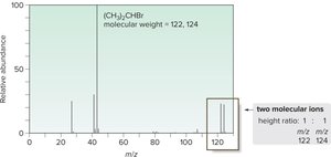 Mass spectrum of 2-bromopropane