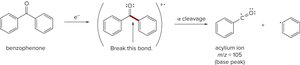Alpha cleavage in benzophenone