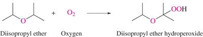 Oxidation of ethers to hydroperoxides