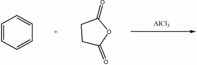 Benzene plus succinic anhydride with AlCl3