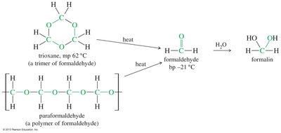 Formaldehyde, trioxane, and formalin
