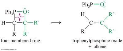 Collapse of oxaphosphetane in Wittig reaction
