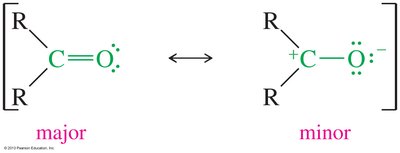 Resonance forms of carbonyl group
