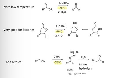 DIBAL-H reductions of esters, lactones, and nitriles