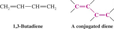 Structure of conjugated diene (1,3-butadiene)