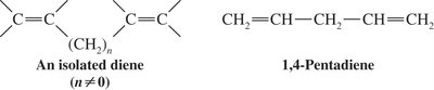 Structure of isolated diene (1,4-pentadiene)