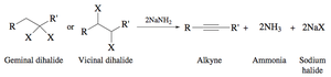 Example: Synthesis of 3,3-dimethyl-1-butyne from a dihalide