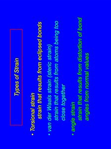Types of strain in cycloalkanes