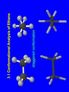 Staggered conformation of ethane