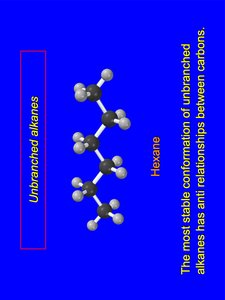 Hexane in its most stable conformation
