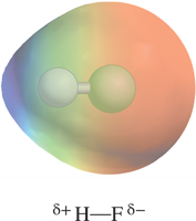 Electrostatic potential map for H-F