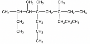 A chemical formula with black letters