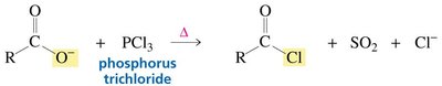 Conversion of carboxylate to acyl chloride using PCl3