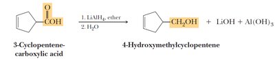 Reduction of 3-cyclopentenecarboxylic acid to 4-hydroxymethylcyclopentene