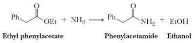 Aminolysis of ethyl phenylacetate with ammonia