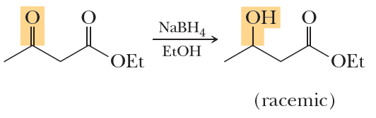 Selective reduction of a β-keto ester with NaBH4