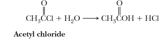 Hydrolysis of acetyl chloride