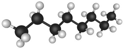 Simple drawing and ball-and-stick model of propane
