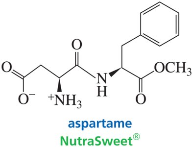 Structure of aspartame (NutraSweet)