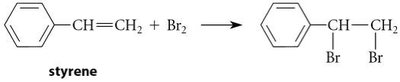 Bromination of styrene