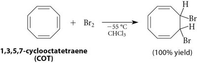 Bromination of cyclooctatetraene (COT)